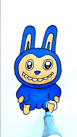 ✅️ Reverse play ✅️ ✨️ 🩵 How to Draw Blue Labubu 🐰 | Cute Labubu Drawing for Kids || #kids