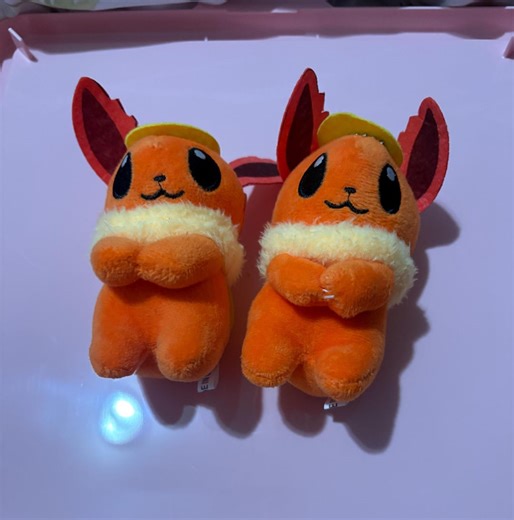 Flareon Plush Pokemon Keychain Doll - Etsy