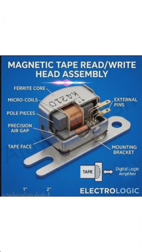 Magnetic Tape Read/Write Head Assembly ⚙️ #diy #shorts #magnetic #short