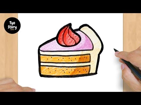 #837 How to Draw a Cake Slice - Easy Drawing Tutorial
