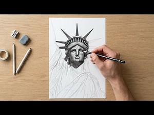 How to Draw the Statue of Liberty Step by Step | Realistic Pencil Drawing#StatueOfLiberty#NYC#USA