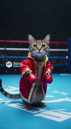 Boxing Cat in the Ring.#cat #cute #funny #kitten #animals #sports #birds