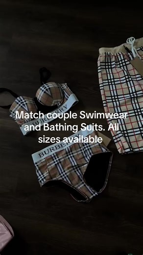 Matching couple swimwear#tiktokmademebuyit #swimwear #bathingsuit #matchingoutfits #burberry