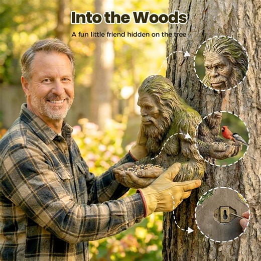 Spring Clearance! Easter Ape Tree Faces Decor Outdoor Bird Feeder Hanging - 8" Whimsical Garden Decoration - Wildlife Forest Guardian Style Garden Yard Art Decor - Easter Gifts for K*ids Women Men