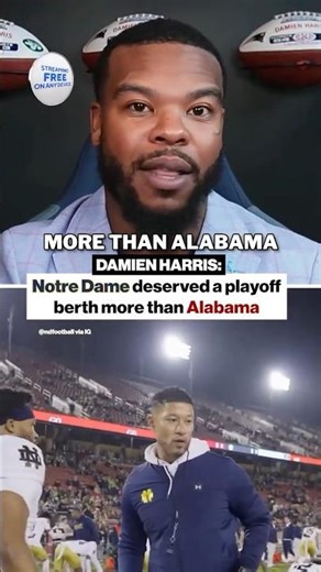 Damien Harris thinks Notre Dame deserved a playoff berth more than Alabama 👀 #cfp