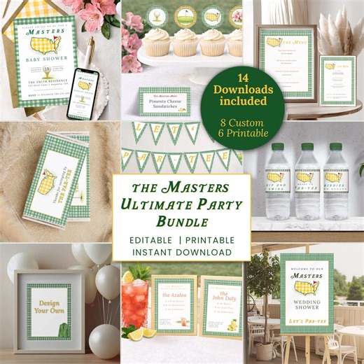 Masters Party Decorations Lets Par Tee Welcome Sign Template Download Party Invitation Masters Golf Baby Shower Masters Theme Wedding Shower - Etsy