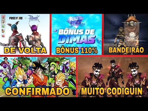 FREE FIRE NEWS - RAGNAROK IS COMING BACK, DRAGON BALL CONFIRMED, 110% RECHARGE BONUS, GIANT FLAG
