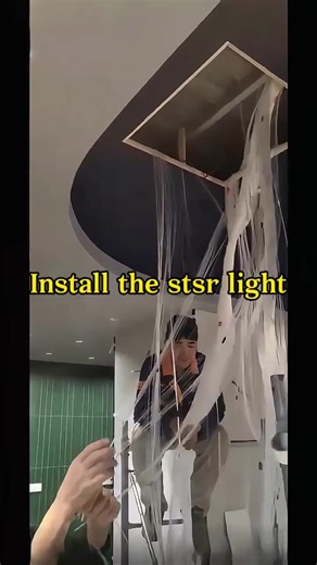 Install the star light #starlight #fiberoptics #starryceiling #installation #starrylight