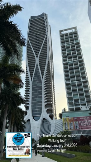 Jenny Huertas on Instagram: "The Miami Condo Correction Walking Tour. MIami Central Business District and Miami World Center. Saturday, January 3rd, 2026 at 10am ( Downtown Miami) Best way to start the new year. Statistics provided. Do not miss it. To buy tickets: https://www.eventbrite.com/e/miami-central-business-district-worldcenter-condo-correction-walking-tour-tickets-1979175642625?aff=oddtdtcreator #condotour #downtownmiami#miamitours #miamirealestate"