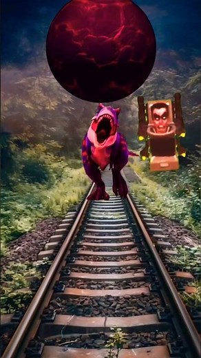 T-REX Dinosaur Chase in Jurassic world Skibidi toilet planet falling #shortvideo #viralvfxshorts