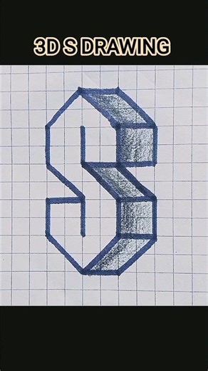How to draw 3D Letter " S " 😁 3D Letter S drawing. #shorts #3ddrawing #drawing #sketch