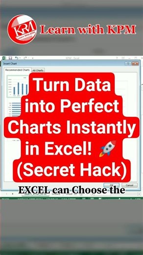 Turn Data into Perfect Charts Instantly in Excel! 🚀 (Secret Hack) #spreadsheets #charts #excel