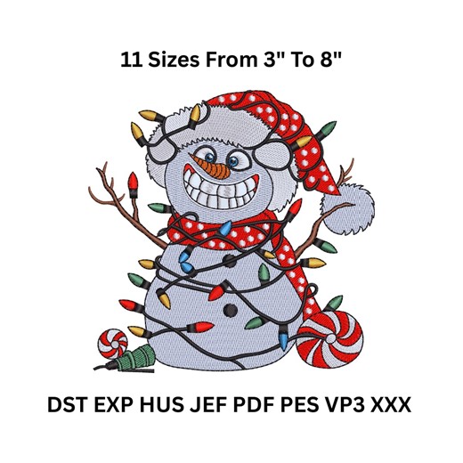 Funny Snowman Embroidery Design – 11 Sizes Holiday Machine Pattern Download - Etsy