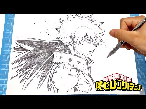 【イラスト】(僕のヒーローアカデミア)爆豪勝己の描き方！簡単なイラストの描き方！Drawing My Hero Academia Art