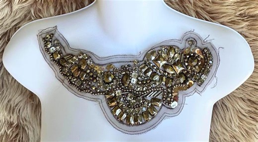 Beaded Sewing Applique Trim, Costume Embellishment (1 Piece) - Etsy