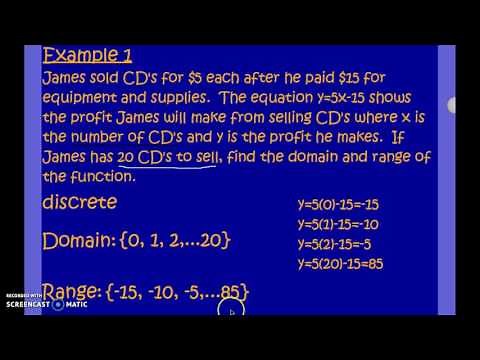 Domain and Range Word Problems