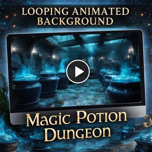 Haunted Witch Potion Cauldron Loop | Spooky Gothic Dark Aesthetic Background | Halloween Animated Video for Streams & Overlays