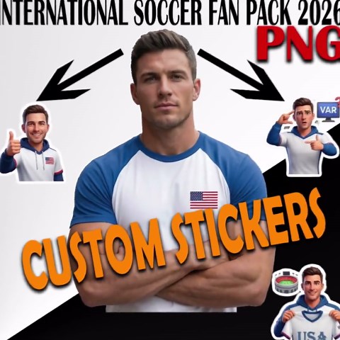 Custom Soccer Fan Stickers, 24 Personalized Football Avatar PNG, Sports Watch Party Sticker Pack, 2026 Tournament Fan Gift - Etsy