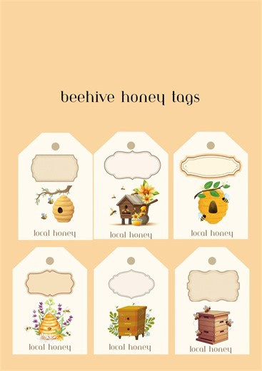 Beehive Honey Tags Printable | Rustic Farmhouse Labels (digital Download) - Etsy Australia