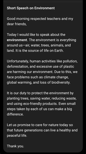 Short speech on environment #speed #speech #education #speednews #environment #environmental