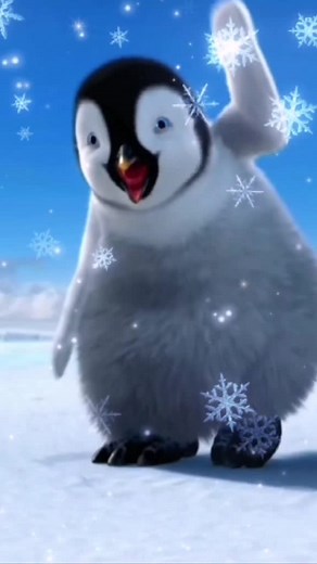 Dancing Penguin Animation in a Snowy Scene