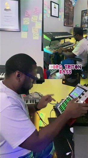 Day 42 with the MPC One Plus. Using my vintage Korg Triton. #akai #akaimpcone #producer #korgtriton