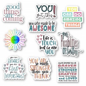 Positive Affirmation Sticker Pack, Motivational Sticker Pack, Inspirational Sticker Pack, Positive Quote Stickers, Waterproof Vinyl Stickers - Etsy