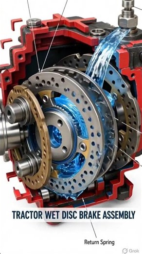 🚜 Tractor Wet Disc Brake Assembly Explained | How It Works #Shorts