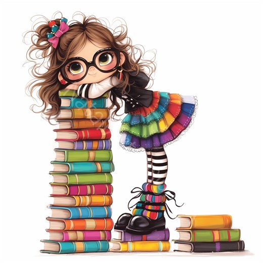 Whimsical Student Clipart 10 High Res Watercolor JPG for Junk Journals Scrapbooking Card Making Digital Download Fantasy School Book Lover - Etsy