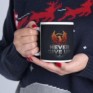 Ceramic Mug | Never Give up Phoenix - Etsy