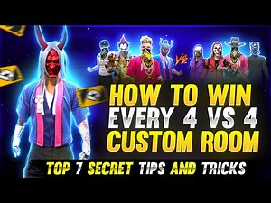 How To Win Every 4 Vs 4 Custom Match 😱🔥 Top 7 Secret Tips And Tricks - Garena Free Fire