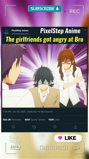 The girlfriends got angry at Bro😱😱|| #anime #animeedit