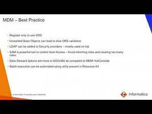 Informatica MDM Performance Best Practices
