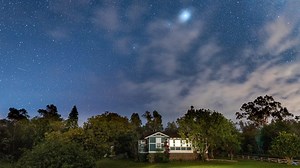 Lyrid Meteor Shower and Milky Way over Maui Hawaii