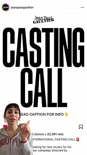 International Casting Call for Jean Paul Gaultier Campaign