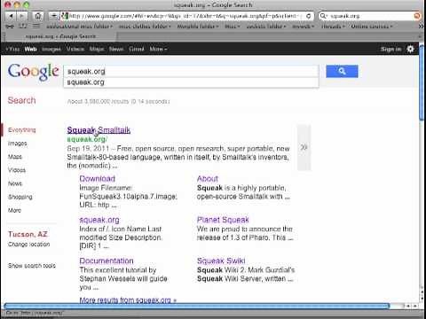 squeak smalltalk tutorial: downloading squeak 0.0.0.1.mov
