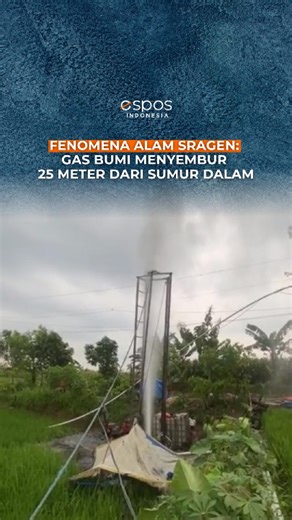Solopos | Semburan gas bumi terjadi di Dukuh Randu Kuning, Desa Krebet, Kecamatan Masaran, Sragen, Selasa (30/12/2025). Gas menyembur setinggi 25–30... | Instagram