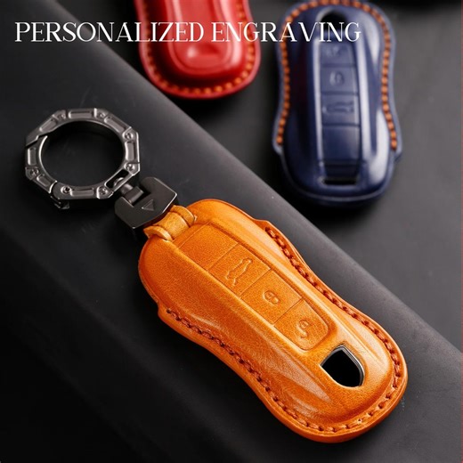 Genuine Leather Key Fob Cover for Porsche,personalized Hand-stitched Key Case - Etsy
