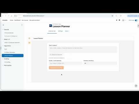 AI Lesson Planner — Generate Complete Lesson Plans in Moodle, Canvas.. | EduGears LTI