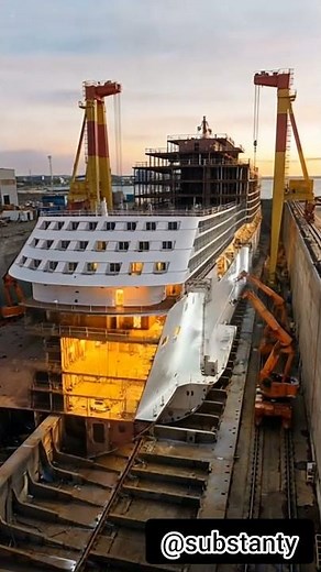 From Raw Steel to Mega Cruise Ship: The Ultimate Transformation #Engineering #Satisfying