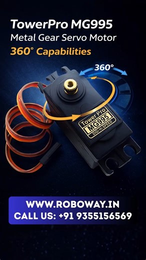 Roboway | The TowerPro MG995 Metal Gear Servo Motor is a high-torque, durable servo designed for robotics, RC vehicles, DIY projects, and automation... | Instagram