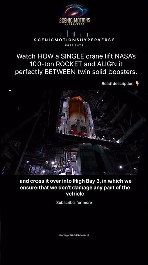 Watch How a Single Crane Lifts NASA’s 100-Ton Rocket and Align It Between Twin Solid Boosters 👁️🚀