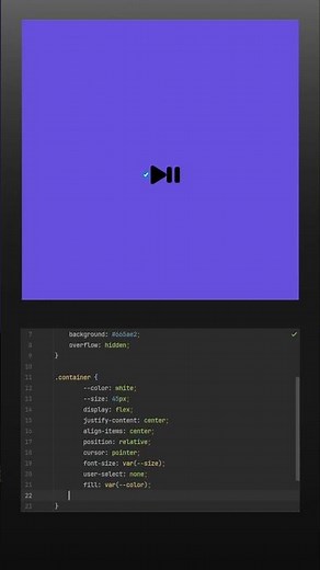 Creating an Animated Pause/Play Button in Pure CSS 🎛️✨ #shorts