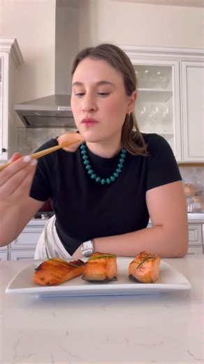 Nadia Aidi on Instagram: "Miso Salmon (Nobu Style) episode 2 of my mini series “What to make for Valentines” or Galentines...the black cod and crispy rice are my go to orders at Nobu…so I tried it with salmon and it was SO flaky and flavorful ❤️. Ingredients: •1/4 cup mirin. •1/4 cup sake. •1/3 cup miso paste. •1/3 cup cane sugar. •2 lb salmon (deboned, cut into filets). Directions: 1. Boil the mirin and sake for 3 min. 2. Add in sugar and miso. Cook a couple min without boiling. Let it cool. 3.