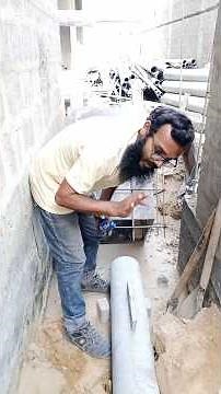 I've explained how to set up the main sewer line for a building and how to maintain the slope