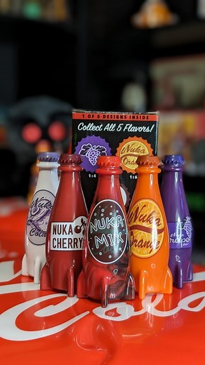 Nuka Cola Mystery Bottles Series 2! These were sold on the Bethesda Gear Store a couple years ago but have been sold out for a while. Series 2 included 5 mystery bottles each with various pull ratios. I did series 1 a bit ago if you want to see it, it'll be a bit further down in my videos! #fallout #nukacola #thefalloutcollector #mysterymini #nukaworld #nukaorange #nukagrape #nukaquartz #nukamix #nukacherry #falloutcollector #fallout4 #fallout76 #fallout3 #wastelander #cosplay #props | The Fallo