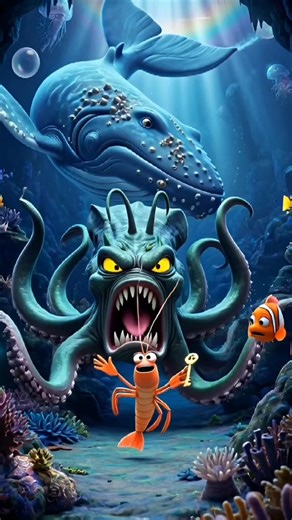 "سر كهف الظلام في أعماق البحر 🐟🦈 | مغامرة الأسماك الأذكى!" #مغامرة_البحر #أسماك #حكايات_البحر