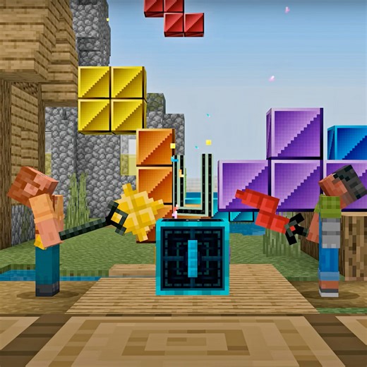 Tetris x Minecraft DLC Lets Players Restore the Matrix by Strategically Placing Tetrimino Pieces