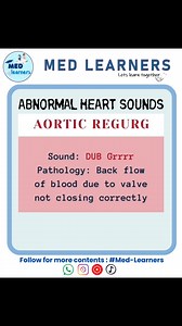 Learn about abnormal heart sounds #medlearners #cardiology #mbbs #reelsfacebook #MedicalEducation | Med Learners