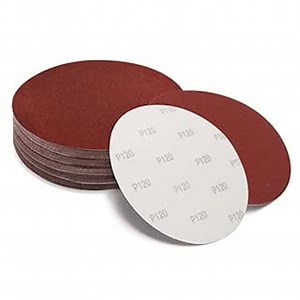 50Pack 8 inch Sanding Disc Self Stick, 120 Grit Hook and Loop Sandpaper, 8 inch PSA Sanding Discs for Metal, Wood, Glass, Plastic, Stone, Automotive Polishing, Hand Grinding